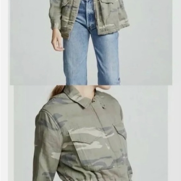 RAILS Whitaker Sage Camo jacket faux shearling lining utility cargo - Picture 2 of 6